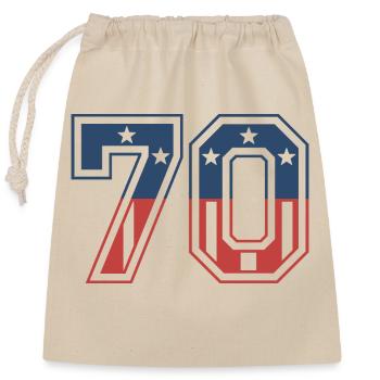 Number 70 USA - Closable cotton gift bag (25x30cm) - nature - Front