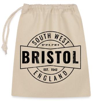  Bristol South West England Vintage Emblem - Verschließbarer Geschenkbeutel aus Baumwolle (25x30cm) - Natur - Vorne