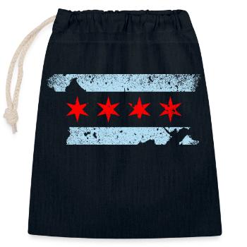 Chicago Illinois - Sac cadeau en coton avec cordon (25 x 30 cm) - bleu marine - Devant