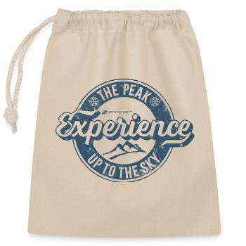 Peak Experience Retro Label - Closable cotton gift bag (25x30cm) - nature - Front