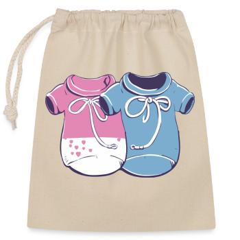 Tenues de bébé - Sac cadeau en coton avec cordon (25 x 30 cm) - nature - Devant