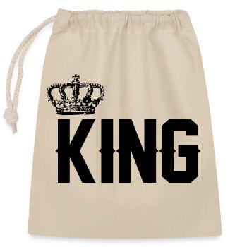 king - Verschließbarer Geschenkbeutel aus Baumwolle (25x30cm) - Natur - Vorne
