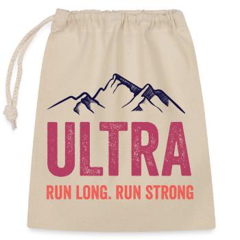 Ultra Running - Run Long. Courez fort. - Sac cadeau en coton avec cordon (25 x 30 cm) - nature - Devant