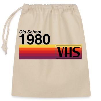 Alte Schule 1980 - VHS - Verschließbarer Geschenkbeutel aus Baumwolle (25x30cm) - Natur - Vorne