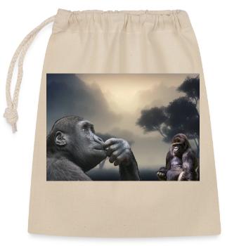 Gorillas - Closable cotton gift bag (25x30cm) - nature - Front
