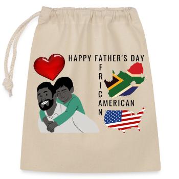 Bonne Fête Des Pères Afro Américain - Sac cadeau en coton avec cordon (25 x 30 cm) - nature - Devant
