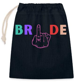 Bridle - bride's ring finger - Closable cotton gift bag (25x30cm) - navy - Front
