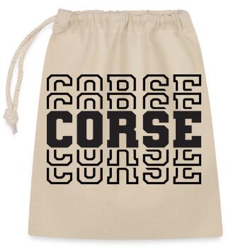 Corsican design gift idea - Closable cotton gift bag (25x30cm) - nature - Front