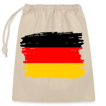 Deutschland Flagge Deutsche Fahne Used Look Heimat - Verschließbarer Geschenkbeutel aus Baumwolle (25x30cm) - Natur - Vorne