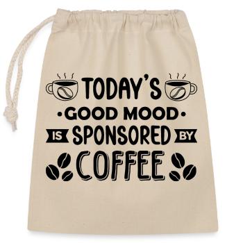 Today's Good your Mood is Sponsored by Coffee - Verschließbarer Geschenkbeutel aus Baumwolle (25x30cm) - Natur - Vorne