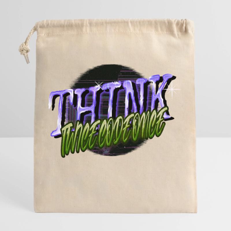 admin computer programming Closable cotton gift bag (25x30cm)