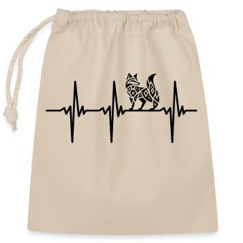 Battement de cœur pour les renards élégants - Sac cadeau en coton avec cordon (25 x 30 cm) - nature - Devant