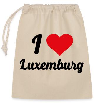 I Love Luxemburg - Verschließbarer Geschenkbeutel aus Baumwolle (25x30cm) - Natur - Vorne