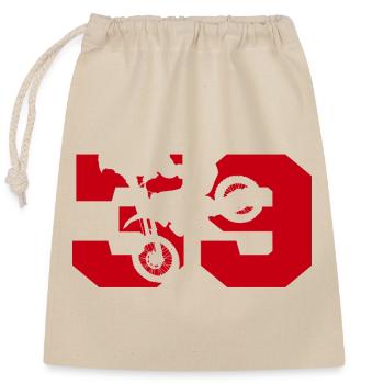 Moto 39 motard - Sac cadeau en coton avec cordon (25 x 30 cm) - nature - Devant