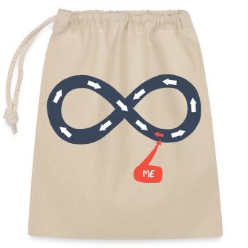 Me and the infinite, against the tide - Closable cotton gift bag (25x30cm) - nature - Front