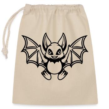 Bat Comic - Closable cotton gift bag (25x30cm) - nature - Front