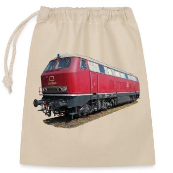 Locomotive DB216 - Closable cotton gift bag (25x30cm) - nature - Front