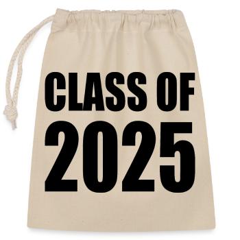 Class of 2025 - Closable cotton gift bag (25x30cm) - nature - Front