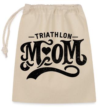 Triathlon Mama Schwimmen Rad Laufen Triathletin Mutter - Verschließbarer Geschenkbeutel aus Baumwolle (25x30cm) - Natur - Vorne
