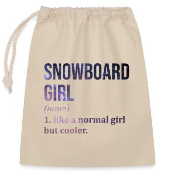 Planche à neige - Sac cadeau en coton avec cordon (25 x 30 cm) - nature - Devant
