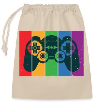 Vintage Retro Gaming Controller - Verschließbarer Geschenkbeutel aus Baumwolle (25x30cm) - Natur - Vorne