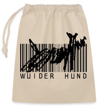 Wuider Hund Hundemotiv - Verschließbarer Geschenkbeutel aus Baumwolle (25x30cm) - Natur - Vorne