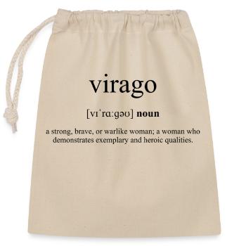 Virago Definition Dictionary - Verschließbarer Geschenkbeutel aus Baumwolle (25x30cm) - Natur - Vorne