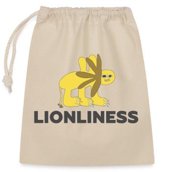 LIONLINESS - Lion seul art outsider - Sac cadeau en coton avec cordon (25 x 30 cm) - nature - Devant