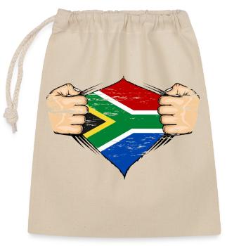 Drapeau de l’Afrique du Sud utilisé - Sac cadeau en coton avec cordon (25 x 30 cm) - nature - Devant