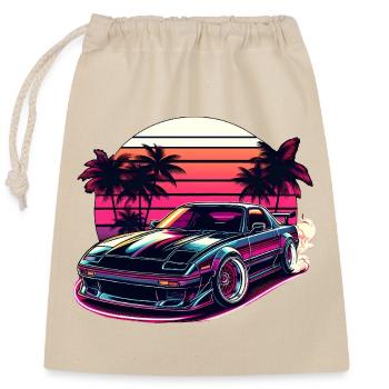 JDM car Japanese Retro Car Racing Drifting Legend - Closable cotton gift bag (25x30cm) - nature - Front