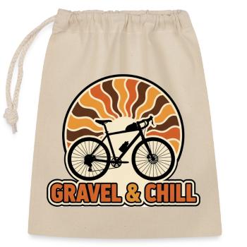 Gravel & Chill Vintage 70er Sun Bike Art - Verschließbarer Geschenkbeutel aus Baumwolle (25x30cm) - Natur - Vorne