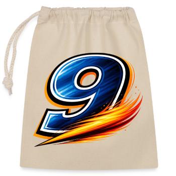 Numéro 9 Maillot de football Buteur - Sac cadeau en coton avec cordon (25 x 30 cm) - nature - Devant
