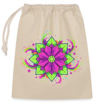 Colorful Mandala Blossom - Closable cotton gift bag (25x30cm) - nature - Front