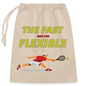 The Fast and the Flexible Tennis Art - Closable cotton gift bag (25x30cm) - nature - Front