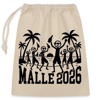 Vacances à Malle 2026 - Sac cadeau en coton avec cordon (25 x 30 cm) - nature - Devant