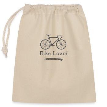 Amour de vélo - Sac cadeau en coton avec cordon (25 x 30 cm) - nature - Devant