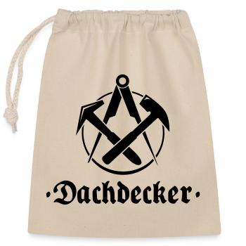 Dachdecker, Zunftlogo mit alter Schrift - Verschließbarer Geschenkbeutel aus Baumwolle (25x30cm) - Natur - Vorne