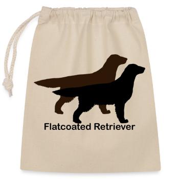 Flatcoated Retriever black and liver - Closable cotton gift bag (25x30cm) - nature - Front