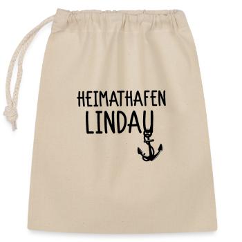 Heimathafen Lindau - Verschließbarer Geschenkbeutel aus Baumwolle (25x30cm) - Natur - Vorne