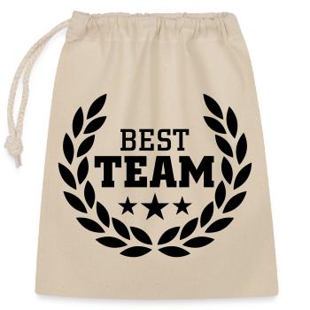 Best Team - Sac cadeau en coton avec cordon (25 x 30 cm) - nature - Devant