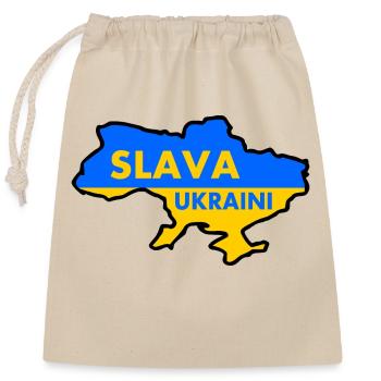 Slava ukraini - Closable cotton gift bag (25x30cm) - nature - Front