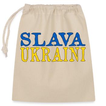 Ukraine Flagge Slava Ukraine - Verschließbarer Geschenkbeutel aus Baumwolle (25x30cm) - Natur - Vorne