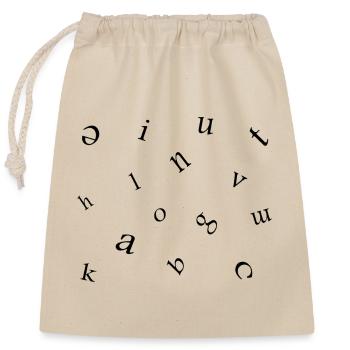 Lettres - Sac cadeau en coton avec cordon (25 x 30 cm) - nature - Devant
