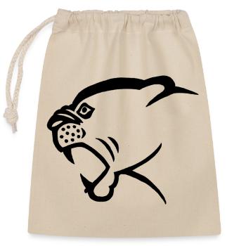 Black Panther Head - Closable cotton gift bag (25x30cm) - nature - Front