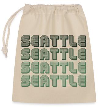 Seattle Blockgrid Pattern - Closable cotton gift bag (25x30cm) - nature - Front