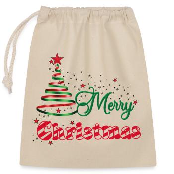 Christmas Stardust - Closable cotton gift bag (25x30cm) - nature - Front