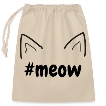 #meow - Verschließbarer Geschenkbeutel aus Baumwolle (25x30cm) - Natur - Vorne
