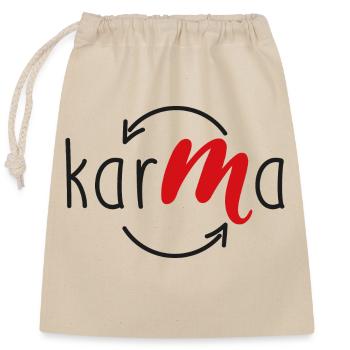 Karma - Verschließbarer Geschenkbeutel aus Baumwolle (25x30cm) - Natur - Vorne