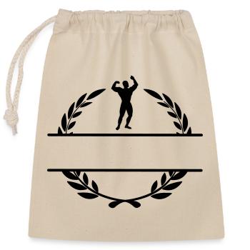 Culturiste en couronne de laurier - Sac cadeau en coton avec cordon (25 x 30 cm) - nature - Devant