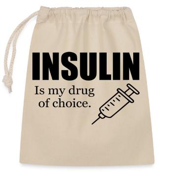 Droge der Wahl lustiger Diabetes - Verschließbarer Geschenkbeutel aus Baumwolle (25x30cm) - Natur - Vorne